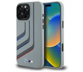 BMW Silicone Turning Lines MagSafe pre iPhone 16 Pro Max šedá / Zadný kryt / Silikónový / MagSafe