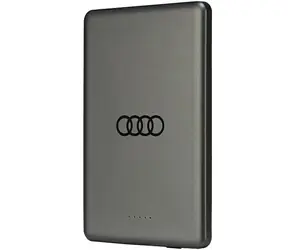 Audi Big Logo MagSafe sivá / Powerbanka / MagSafe / 5000 mAh / 15W bezdrôtové nabíjanie