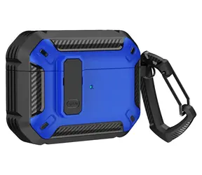 Hurtel AirPods 4 Armor Case modrá / Puzdro / odolné / s karabínou / pre Apple AirPods 4
