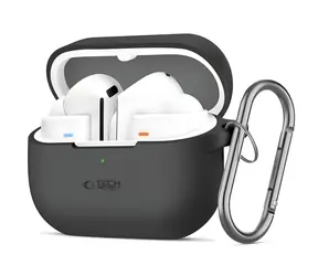 Tech-Protect Hook Case čierna / Púzdro pre slúchadlá / silikón / karabína / pre Samsung Galaxy Buds 3 a 3 Pro