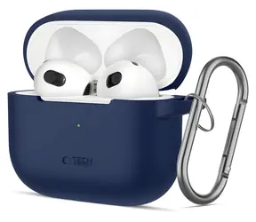 Tech-Protect Silicone Hook Case modrá / Puzdro / pre Apple AirPods 3 / Silikónové