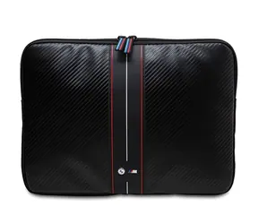 BMW Carbon & Red Stripe 14" čierna / Puzdro pre notebook / Karbónový vzor / Červený pruh