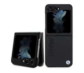BMW Zadný kryt Leather Hot Stamp pre Samsung Galaxy Z Flip 5 čierna / Zadný kryt / Koža