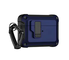 Hurtel Pro Armor Case AirPods 4 modré / Puzdro / odolné / karabína
