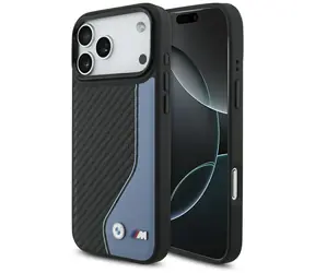 BMW Zadný kryt Carbon Logo MagSafe pre iPhone 17 Pro Max modrá / Zadný kryt / Karbónový vzor / MagSafe