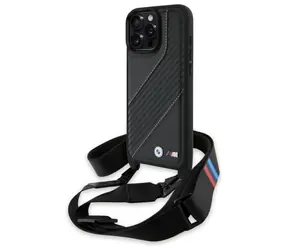 BMW M Carbon Stripe & Strap pre iPhone 16 Pro Max čierna / Puzdro / Apple iPhone 16 Pro Max / S popruhom