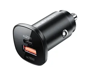 Acefast B1 čierna / Nabíjačka do auta / USB-C + USB-A / 38W / PD, QC 3.0