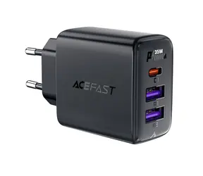 Acefast A57 PD35W GaN nabíjačka čierna / 3 porty / 2x USB-A / 1x USB-C / 35W