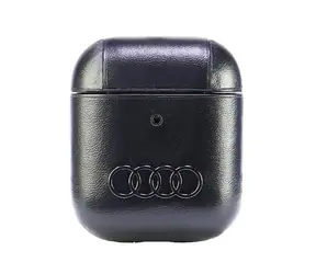 Audi Leather Big Logo Puzdro pre Apple AirPods 1. a 2. generácie čierna / Puzdro / Koža
