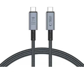 Tech-Protect UltraBoost Max šedá / Kábel / USB-C 4.0 - USB-C 4.0 / PD 240W / 40Gbps / 8K / 1m