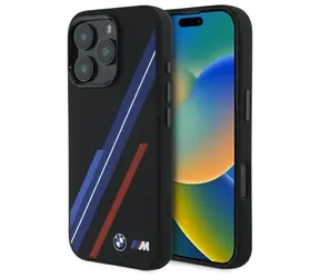 BMW Silicone Random Lines MagSafe čierna / Zadný kryt / iPhone 16 Pro Max / silikónový
