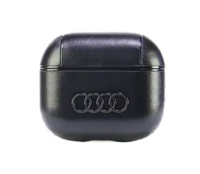 Audi Leather Big Logo pre Apple AirPods 3 čierna / Puzdro / Koža
