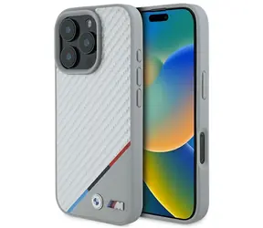 BMW M Carbon Tricolor kryt MagSafe pre iPhone 16 Pre šedá / Kryt / MagSafe