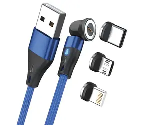 RealPower MagneticCharge3 modrá / Magnetický nabíjací kábel / USB-A / 3 A / 1 m / 6 adaptérov
