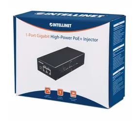 Intellinet Gigabit PoE+ injektor čierna / PoE injektor / 2x RJ-45 / 30 W