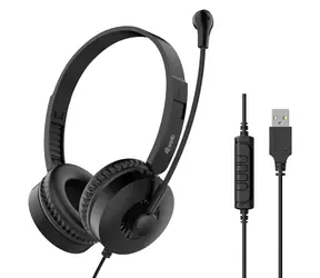 Equip USB headset s mikrofónom čierny / Headset / USB-A / kábel 2 m / impedancia 32 ?