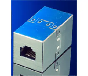 Cable Spojka RJ45 STP CAT5e strieborná / Sieťová spojka / 2x RJ45 / tienená / priama