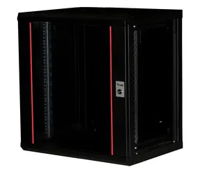 Equip nástenný rozvádzač 12U 600×450 čierna / Nástenný rozvádzač / 19" / Sklenené dvere / Pasívne chladenie