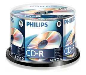 Philips CD R 700MB / Optický disk / 52x / 80 min / Spindl 50 ks