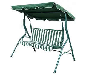 CALTER GREEN 2 zelená, biela / Záhradná hojdačka / pre 3 osoby / 170x110x153 cm / Nosnosť 220 kg