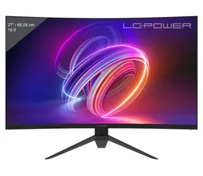27" LC-Power LC-M27FC čierna, červená / Monitor / VA / FHD / 180Hz / zakrivený / FreeSync Premium