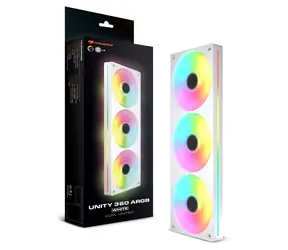 COUGAR Unity360-FB biela / PC ventilátor / 360 mm / 3 ks / ARGB / PWM / 78,2 CFM
