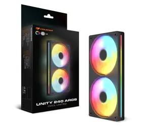 COUGAR Unity240-FB čierna / Ventilátor / 120 mm / 2 ks / ARGB / PWM / 49 CFM / 1600 RPM