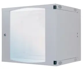 Intellinet 12U 540x600 mm šedá / Nástenný rozvádzač / 19" / presklené dvere / výklopný rám / nosnosť 30 kg