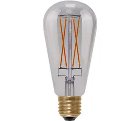 SEGULA LED Rustika Long Style smokey šedá / Žiarovka / E27 / 220lm / 1900K / stmievateľná / CRI 85