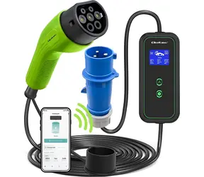 Qoltec Mobilná nabíjačka EV Typ2 / EV nabíjačka / 7 kW / 230V / CEE 3 PIN / Wi-Fi / LCD