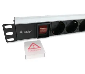 Equip Napájacia lišta 19" 8x Schuko / Napájacia lišta / 1U / 8x zásuvka / spínač / 16 A / kábel 1,8 m