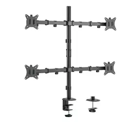 Equip stolný držiak pre 4 monitory čierna / Stolný držiak / 17-32" / VESA 75-100 mm / nosnosť 9 kg / 360°