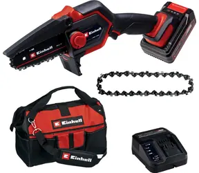 Einhell GE-PS 18/15 Li / Aku reťazová píla na vetvy / 18V / V sade s aku, nabíjačkou, taškou a náhradnou reťazou