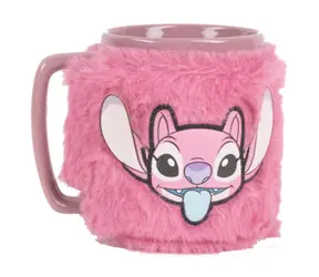 PYRAMID Hrnček Angel ružový / s plyšovým návlekom / Lilo a Stitch