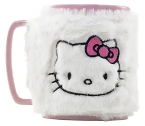 PYRAMID Hrnček Hello Kitty / s plyšovým návlekom / 440 ml / do umývačky aj mikrovlnky bez návleku