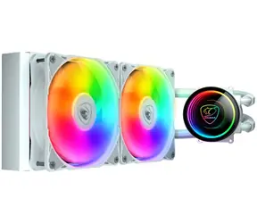 COUGAR Poseidon Elite 240 biela / Vodný chladič CPU / ARGB / 2x 120 mm / Intel & AMD