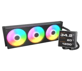 COUGAR Poseidon Vistek Pro 360 čierna / Vodný chladič CPU / IPS displej / ARGB / 3x 120mm / Intel & AMD