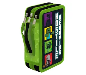 CYP Brand Školský trojposchodový peračník Minecraft Hostil Behavior / Peračník / 3 poschodia na zips
