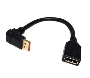 InLine DisplayPort redukcia DP(F)-DP(M) lomená dole, 0,15 m