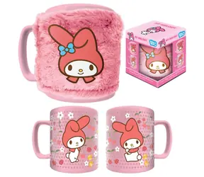 PYRAMID Hrnček My Melody s návlekom / Keramický / Textilný návlek / Licenčný dizajn Sanrio
