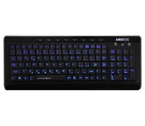 AMEI AM-K3001B čierna / Drôtová klávesnica / CZ layout / USB / Modré podsvietenie / Multimediálne klávesy
