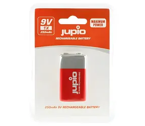 JUPIO dobíjacia batéria 9V 250 mAh (1ks) / Batéria / Nabíjacia / 9V (6LR61)