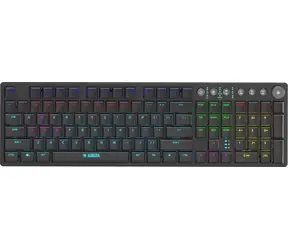 ibox Aurora K-6 čierna / Herná klávesnica / mechanická / KRGD Red switch / RGB / 2,4 GHz + BT / numerická klávesnica