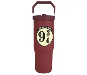PYRAMID Cestovný hrnček Harry Potter Nástupište 9 a 3/4 tmavo červený / 850 ml / Uzatvárateľné viečko