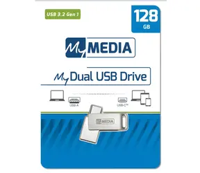 MyMedia MyDual 128GB strieborná / Flash disk / USB-C/USB-A / USB 3.2 Gen 1