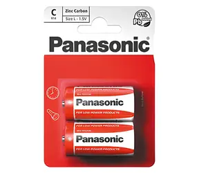 Panasonic Zinkouhlíková batéria C 2 ks / Batéria / Zinkouhlíková / 1,5 V