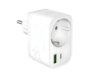 Puro Sieťová nabíjačka so zásuvkou biela / Sieťová nabíjačka / USB-C + USB-A / PD 20W