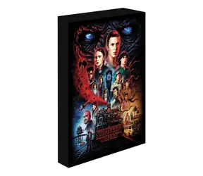Pyramíd Stranger Things / Svietiaci LED obraz / 30x40 cm / 3x AA batérie