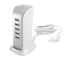Dudao A5EU biela / Sieťová nabíjačka s káblom / 5x USB-A