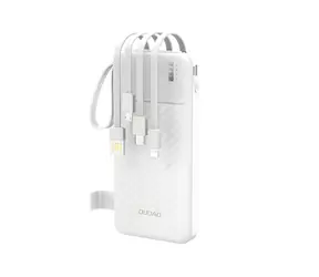 Dudao K11 10000mAh biela / Powerbanka / so vstavanými káblami